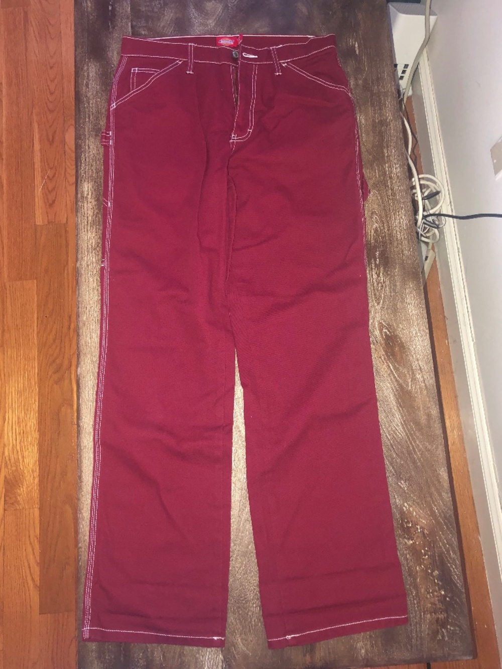 Dickies Women's High Waisted Red Carpenter Pant - Picture 2 of 6